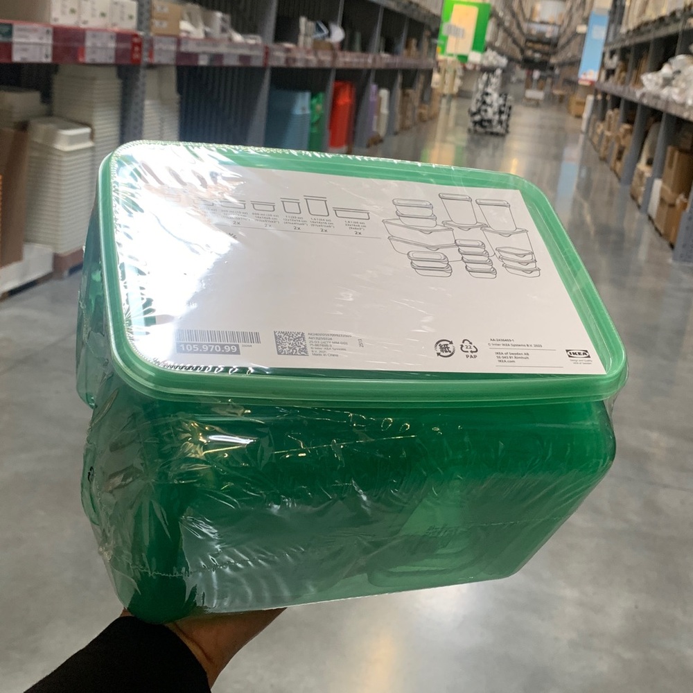 IKEA pruta Green Food Storage Container Set new to go leftovers must have new
